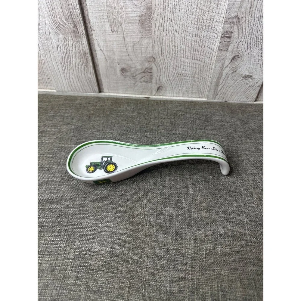John Deere Gibson Porcelain Spoon Rest Tractor Design Nothing Runs Like A Deere